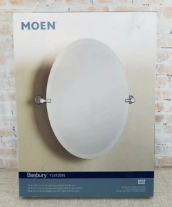 Moen Banbury Y2692BN 26" Tall x 23" Wide Brushed Nickle Tilting Oval Mirror - Picture 1 of 4
