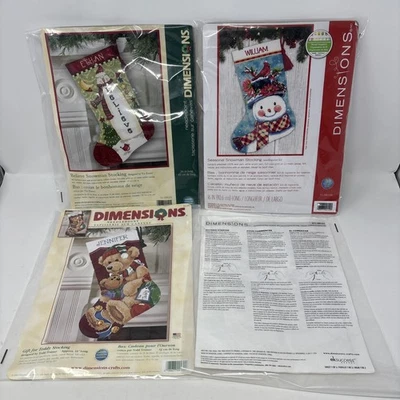 4 Размеры Рождественские чулки вышивка узоры/графики только снеговик медведи - Изображение 1 из 4