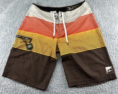 ONEIL доска шорты мужские 34 JOHN JOHN карман бутылка открывалка ретро полоски читать DES. - Изображение 1 из 4