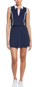Nuevo con etiquetas Vestido Polo de Golf Callaway Azul Marino Bloque de Color Sin Mangas Protección Solar Grande - Imagen 1 de 7