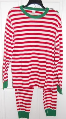 Pijama de Navidad Hanna Andersson Verde Rojo Rayas Adulto Mujer Talla Grande # Foto 1 de 4