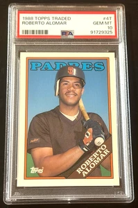Topps 1988 intercambiado #4T Roberto Alomar PSA 10 novato recién graduado Salón de la Fama - Imagen 1 de 3