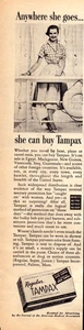 Tampax Lady on Cruise Ship Buy Anywhere Worldwide Vintage Print Ad 1955 - Picture 1 of 4