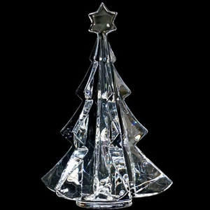 Baccarat Noël Crystal Christmas Tree Figurine 5.3" Clear Luxury Decor - Picture 1 of 9