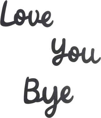 Love You Bye Sign Wall Art Crafts Decorative Wooden Plaque Modern Home Decor NEW - Image 1 of 4