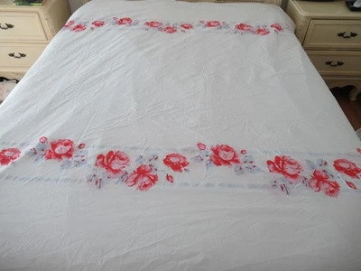 Cath Kidston Home Duvet Cover Stripe of Roses 100% Cotton 88" x 83" - Image 1 of 4