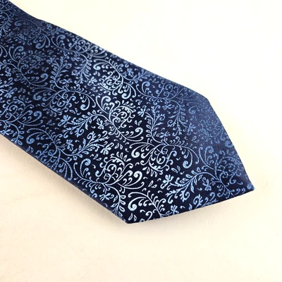 Галстук Sean John мужской синий с цветочным узором пейсли 3,5 дюйма шелковый галстук 60 дюймов листья ручной работы - Изображение 1 из 4