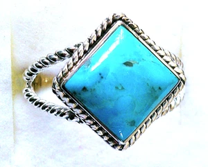 Kingman Türkis Ring / Größe 11 / 925 Sterling Silber, 4 kt 4,4 g - Bild 1 von 5