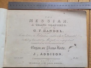 The MESSIAH - G. F. Handel - Arranged for Organ & Piano J. ADDISON 18th Century - Picture 1 of 12