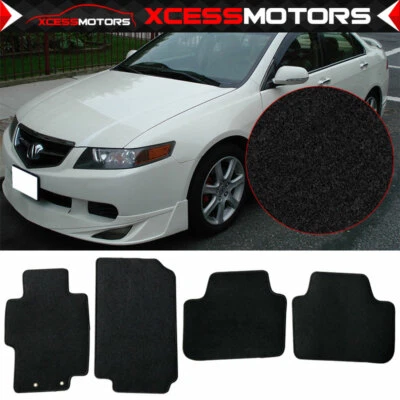 Juego de 4 alfombrillas forro delanteras traseras de nailon negras para coche Acura TSX 04-08 Foto 1 de 4