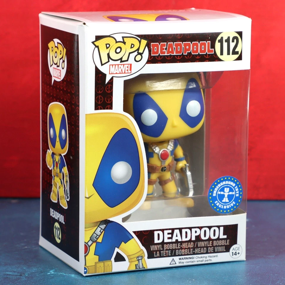 Funko Pop Deadpool 拇指 112 黄色地下玩具独家 2015 年保护 — 第 1/4 张图片