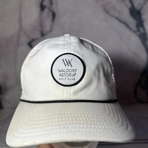 Sombrero Imperial Waldorf Astoria Club de Golf Parche Cuerda Blanco y Negro Snapback - Imagen 1 de 14