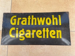 original Grathwohl Cigaretten Emailschild, München 1910, sehr selten - Bild 1 von 9