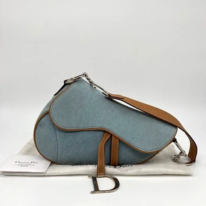Christian Dior Denim Saddle Bag Silver Hardware - Picture 1 of 24