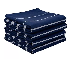 Pack of 4 Kitchen Towels Cotton Dish Towels Navy Blue Cleaning Absorbency Towels - Picture 1 of 14