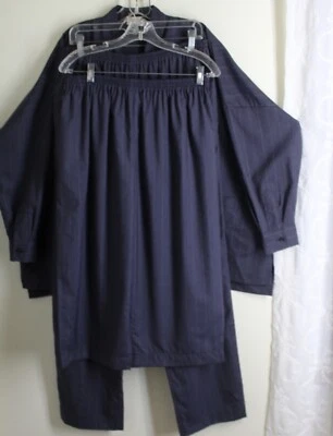 CONJUNTO Eskandar Talla 3 18" En Capris 1 Chaqueta AZUL DENIM Lana Chaqueta Traje PANTALONES Capri Foto 1 de 4