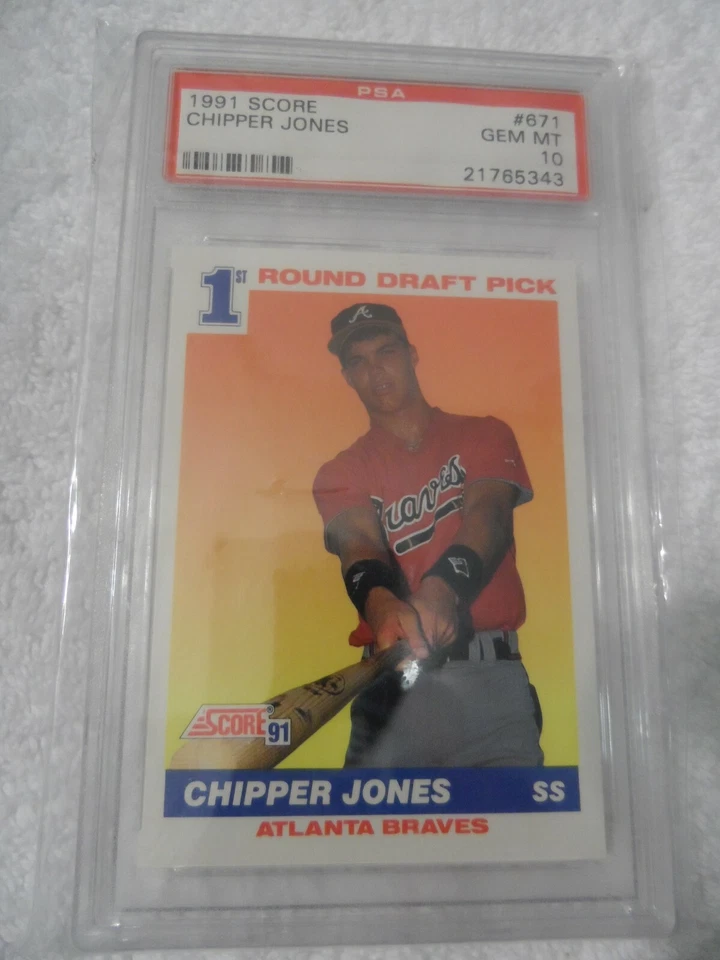 1991 Score #671 Chipper Jones RC Rookie Card HOF Atlanta Braves GEM MT 10 - Image 1 of 2