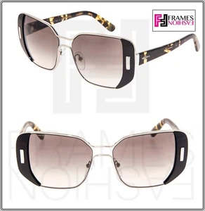 PRADA MOD 59S Geometric PR59SS Black Silver Tortoise Metal Gradient Sunglasses - Picture 1 of 8