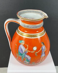 Antique Ashworth Greek Iliad Pitcher 1800s G.L. Ashworth & Bros Jug Neoclassical - Picture 1 of 13