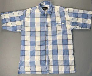 Stardom Collection Shirt Men's XL Blue White Check Short Sleeve Button Up - Picture 1 of 9