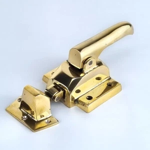 FLUSH version massive ICE BOX CATCH lever POLISHED solid heavy Brass heavy 8 " - Picture 1 of 6