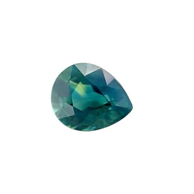 GIA CERTIFIED 1.24ct NATURAL Sapphire UNIQUE Green Blue TEAL Pear Cut UNTREATED - Image 1 of 4