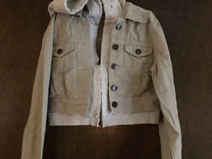 Damenjacke Größe M beige Baumwolle ungefüttert Brust vorne 18” - Bild 1 von 5