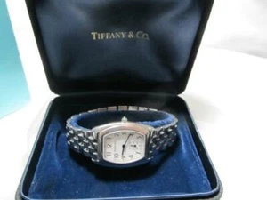 Vintage Tiffany & Co. Swiss Made Stainless-Steel Tank Style Ladies Watch - Picture 1 of 12