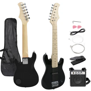 Guitarra Eléctrica 30" Niños Principiantes Guitarra con Estuche Amplificador Paquete de Accesorios Negro - Imagen 1 de 12