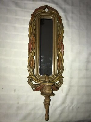 De colección 1980 Burwood 2416 Homco Marrón Hoja Espejo PARED APLIQUE Candelabro 233/4" Foto 1 de 4