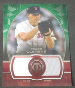 Camiseta deportiva Roger Clemens 2019 Topps Tribute doble verde (40/99) de los Medias Rojas de Boston - Imagen 1 de 2