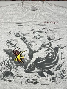 VTG Hazelwood Large 1996 San Diego Single Stitch Ocean Beach Gray - Picture 1 of 10