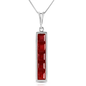 2.5 CTW 14K Solid White gold fine Me Before You Ruby Necklace 16-24" - Picture 1 of 8