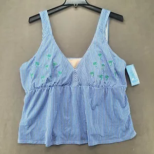 Costume da bagno tankini Contour scena taglia 20 W collo a V - Foto 1 di 19