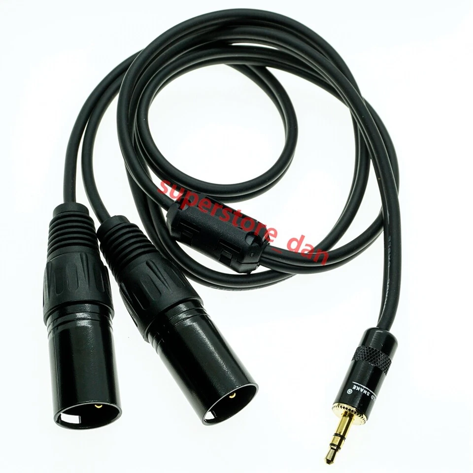 New 1/8" 3.5mm male Stereo TRS Audio to Dual 2 3 pin XLR male cable Golden - Image 1 of 4