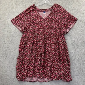 Old Navy Floral Babydoll Dress Pockets Boho Peasant Cottagecore Ruffle Women XL - Picture 1 of 7