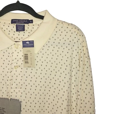 Daniel Cremieux Antique White Patterned Tailored Fit Knit Shirt - Size XL - NWT - Image 1 of 4