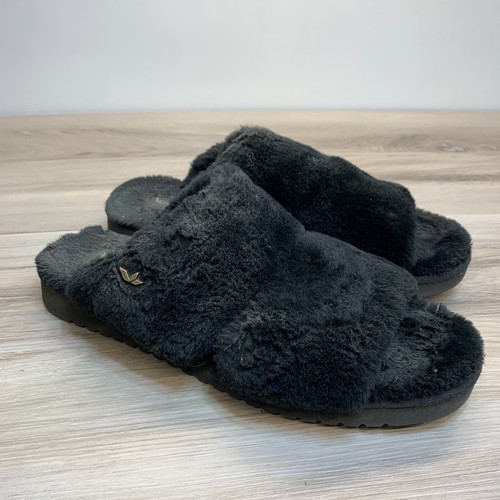 Sandali Koolaburra By UGG neri in pelliccia sintetica doppio cinturino slide taglia 11 donna