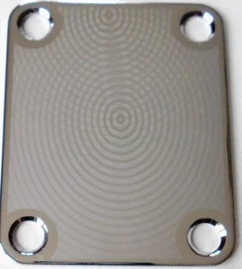 Neck Plate - Custom 3D hologram effect - Chrome for guitar and bass - Picture 1 of 6