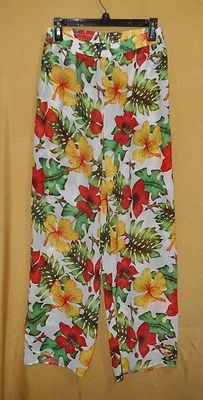 Athena women's multi yellow red green swimsuit cover up pants split sides M $57 - Image 1 of 4