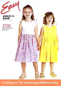 SEWING PATTERN Sew Girls Clothes - Sleeveless Dress Sundress Easy Toddler - 2739 - Picture 1 of 2
