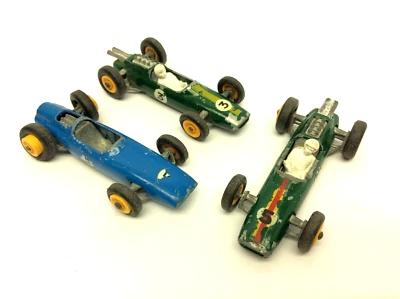 Lot of 3 Vintage Lesney Matchbook Series England No. 19 No. 52 Lotus Toy Cars - Image 1 of 4