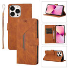 For Iphone 15 14 13 12 11 Pro Max Xs 7 Plus Vintage Puleather Wallet Phone Case