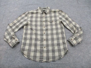 Lucky Brand Shirt Mens Medium Brown Plaid California Fit Black Label Button Up - Picture 1 of 8