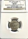 1837 New York 1C Feuchtwanger Composition Token MS 63 NGC Scarce in High Grade 