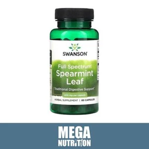 Swanson Full Spectrum Menta Foglia Digestive Salute Supporto 400mg 60 Pillole - Foto 1 di 2