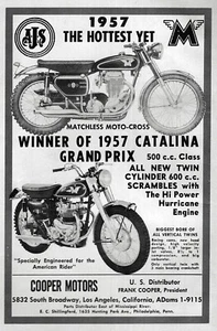 1957 Matchless G11 & Motocross Motorrad Original Druck Anzeige - Bild 1 von 1