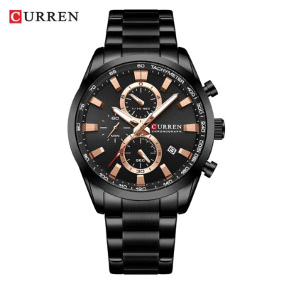 CURREN Relojes Hombre Marca Superior Acero Reloj Pulsera Calendario Fecha Cuarzo Reloj Deportivo Foto 1 de 4