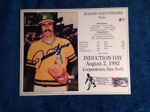 Rollie Fingers signed handsigniert HOF Induction Day Card Auto FOTO BILD - Bild 1 von 3