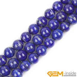 AAA 3mm-16mm Natural Genuine Blue Lapis Lazuli Gemstone Round Beads 15" Bulk AU - Picture 1 of 60